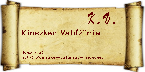 Kinszker Valéria névjegykártya